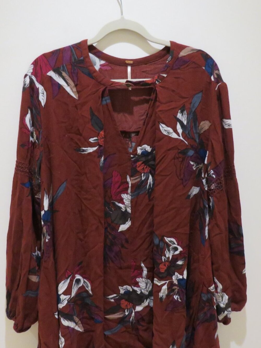 FREE PEOPLE Tree Swing Tunic Dress Electric Orchid Floral Medium Boho Festival - Picture 3 of 13